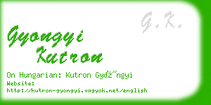 gyongyi kutron business card